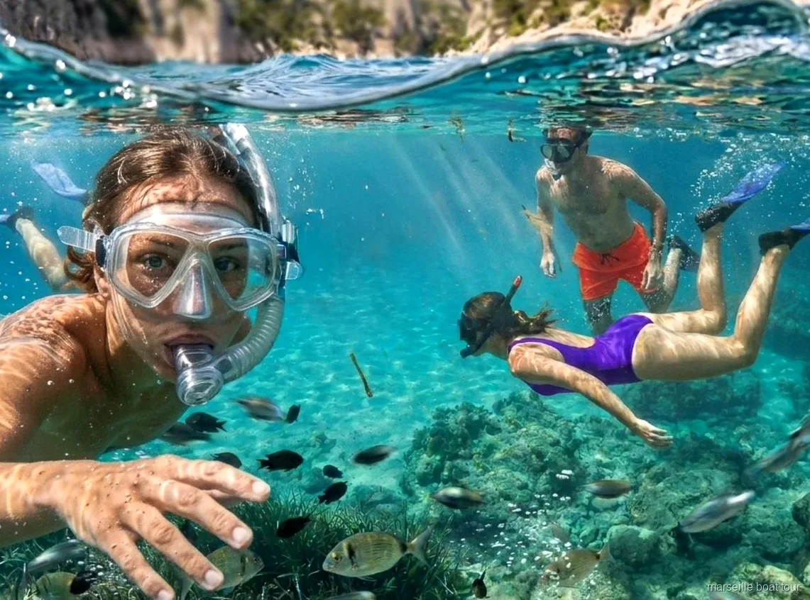Matériel de snorkeling utilisé lors de la croisière aux Calanques de Marseille