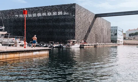 Mucem and Fort Saint-Jean seen from the Marseille Old Port boat tour
