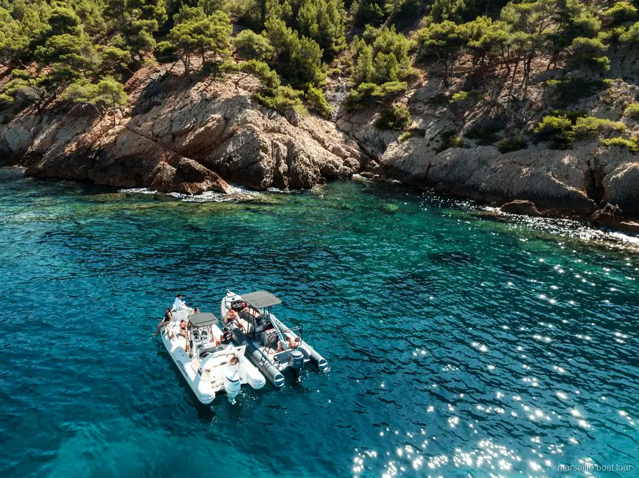 Swim stop on the Marseille private boat charter
