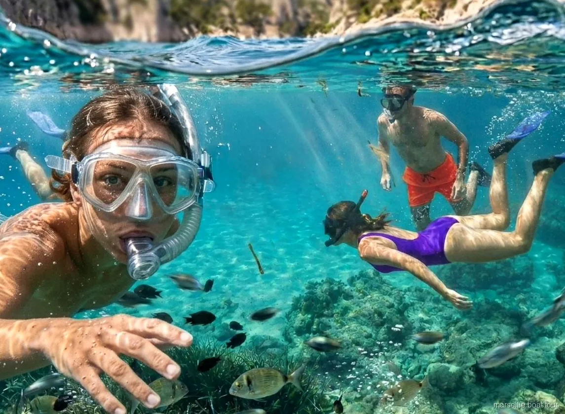 Attrezzatura da snorkeling usata durante il tour alle Calanques di Marsiglia